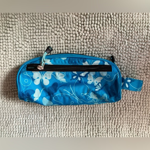 REI Blue and Teal Butterfly Cosmetic Bag EUC - Picture 2 of 8